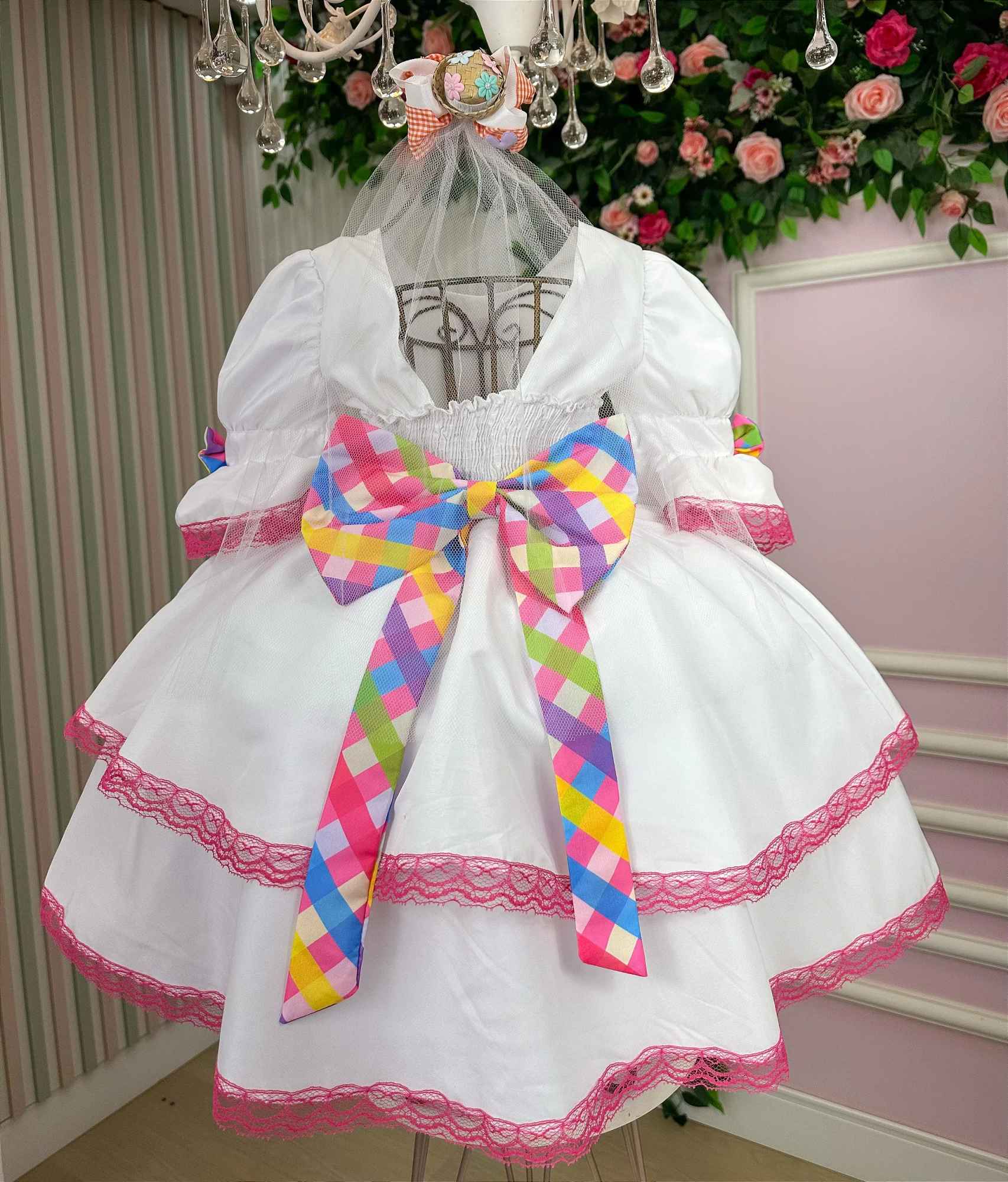 Vestido Junino Banana Club Luxo Noivinha + Saiote - Leveza e Elegância para Meninas | Bebeloo Kids