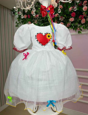 Vestido Junino Banana Club Luxo Noivinha + Saiote - Leveza e Elegância para Meninas | Bebeloo Kids