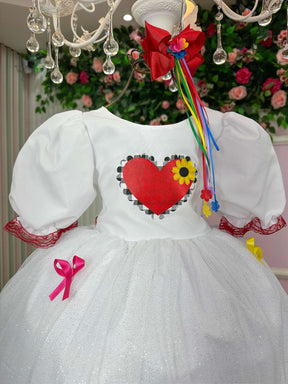 Vestido Junino Banana Club Luxo Noivinha + Saiote - Leveza e Elegância para Meninas | Bebeloo Kids