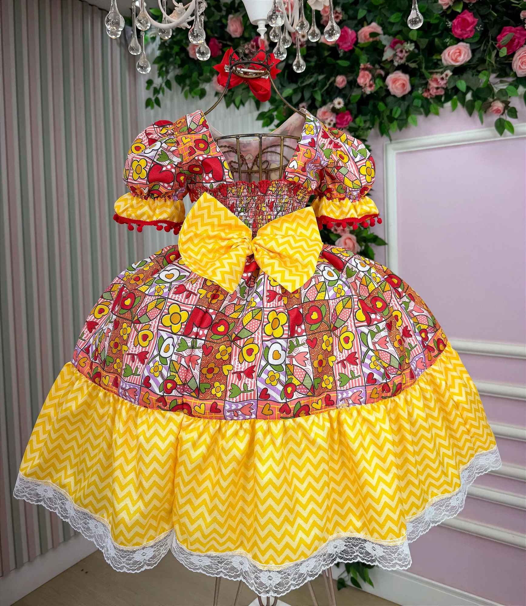 Vestido Marie Junino Quermesse de Luxo + Saiote - Leveza e Elegância para Meninas | Bebeloo Kids
