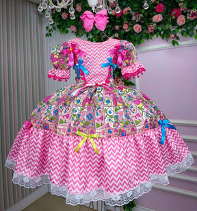 Vestido Marie Junino Quermesse de Luxo + Saiote - Leveza e Elegância para Meninas | Bebeloo Kids