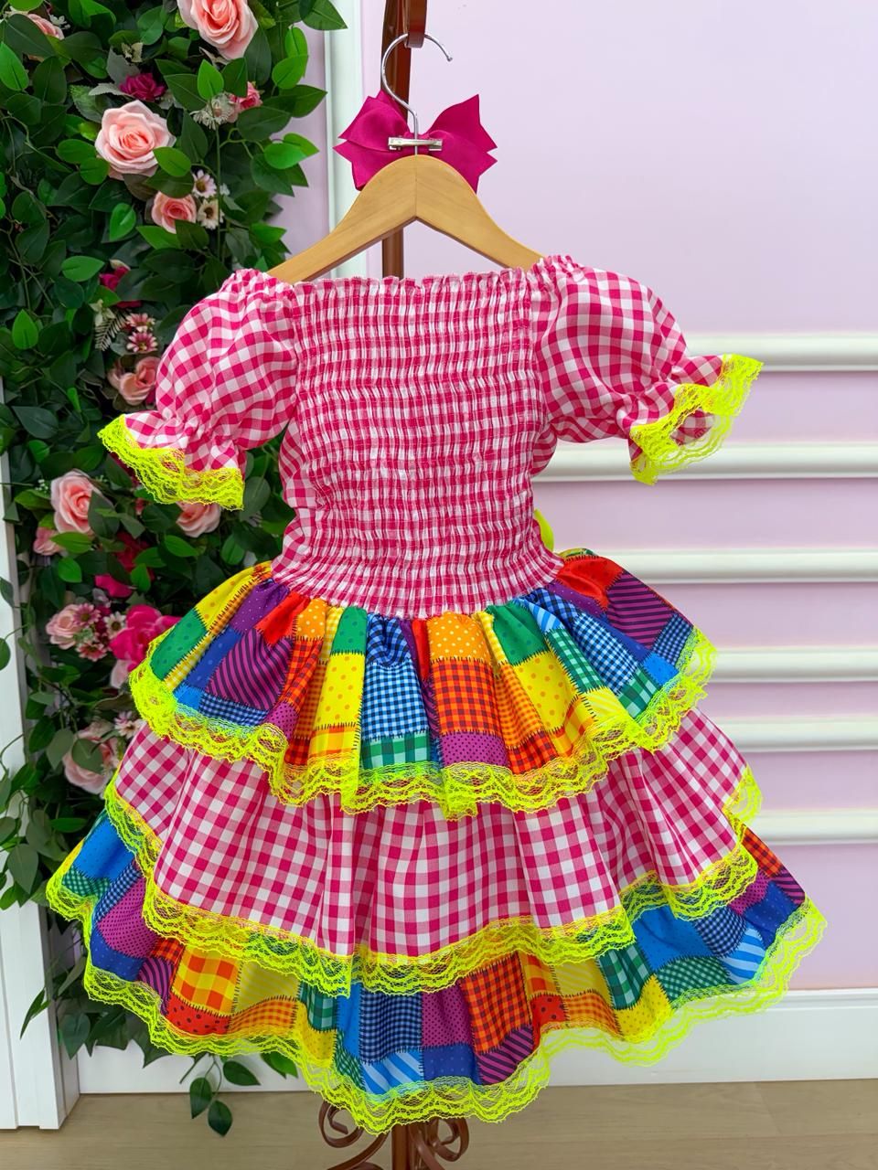 Vestido Junino Banana Club Luxo Quermesse do Sertão - Leveza e Elegância para Meninas | Bebeloo Kids