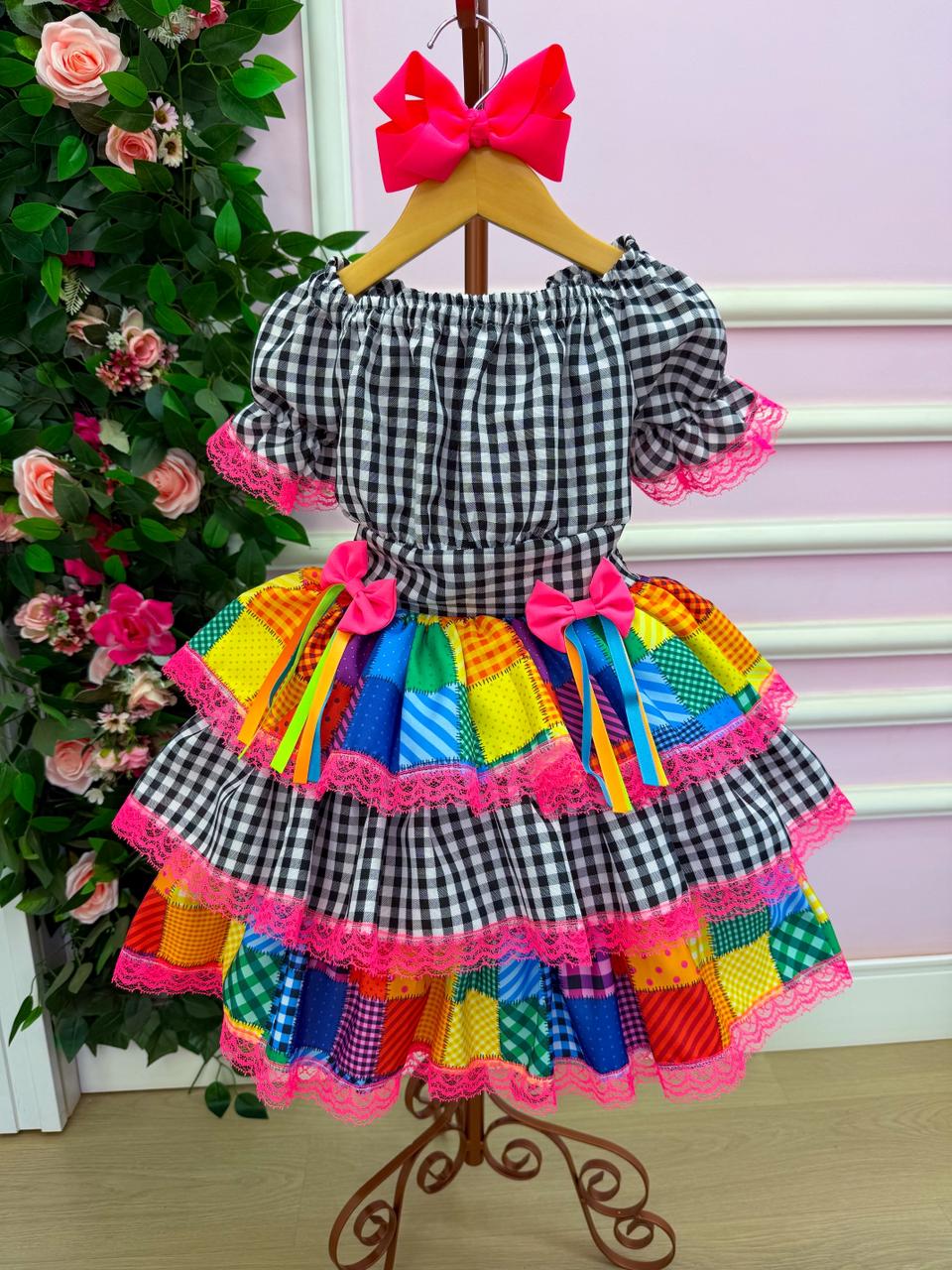 Vestido Junino Banana Club Luxo Quermesse do Sertão - Leveza e Elegância para Meninas | Bebeloo Kids