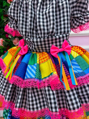 Vestido Junino Banana Club Luxo Quermesse do Sertão - Leveza e Elegância para Meninas | Bebeloo Kids