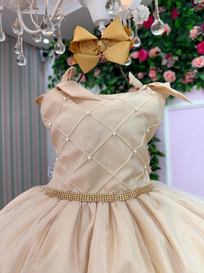 Vestido Marie Mariely Dourado - Leveza e Elegância para Meninas | Bebeloo Kids