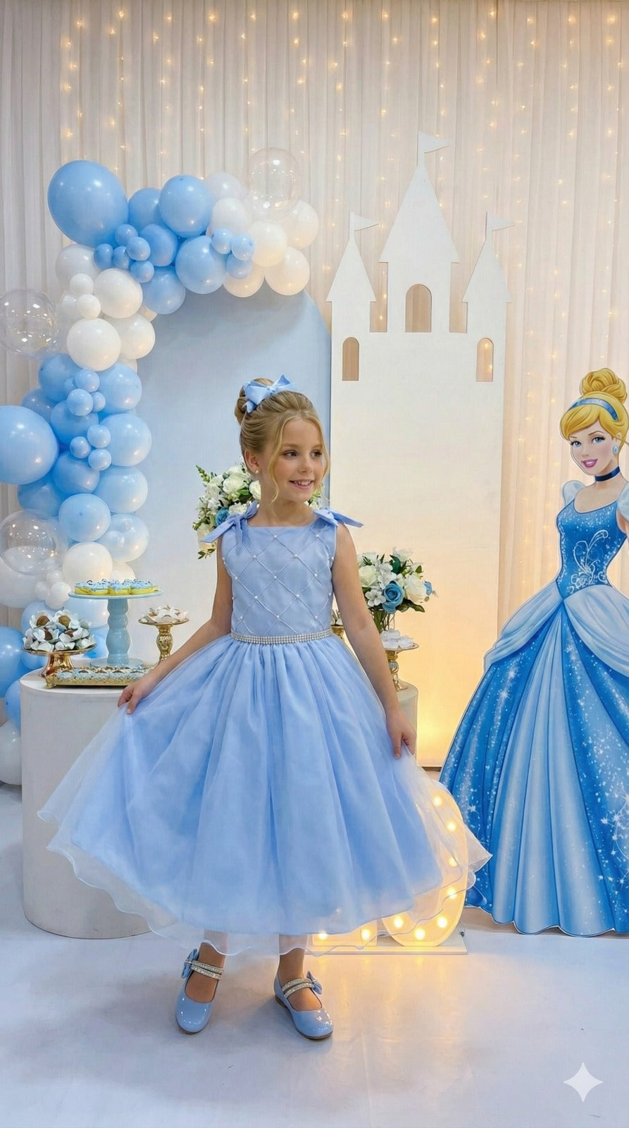 Vestido Marie Mariely Azul Bebe - Leveza e Elegância para Meninas | Bebeloo Kids