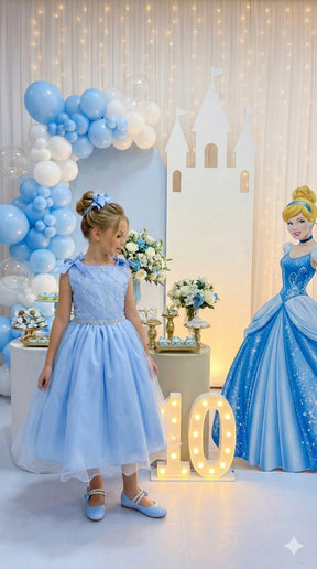 Vestido Marie Mariely Azul Bebe - Leveza e Elegância para Meninas | Bebeloo Kids