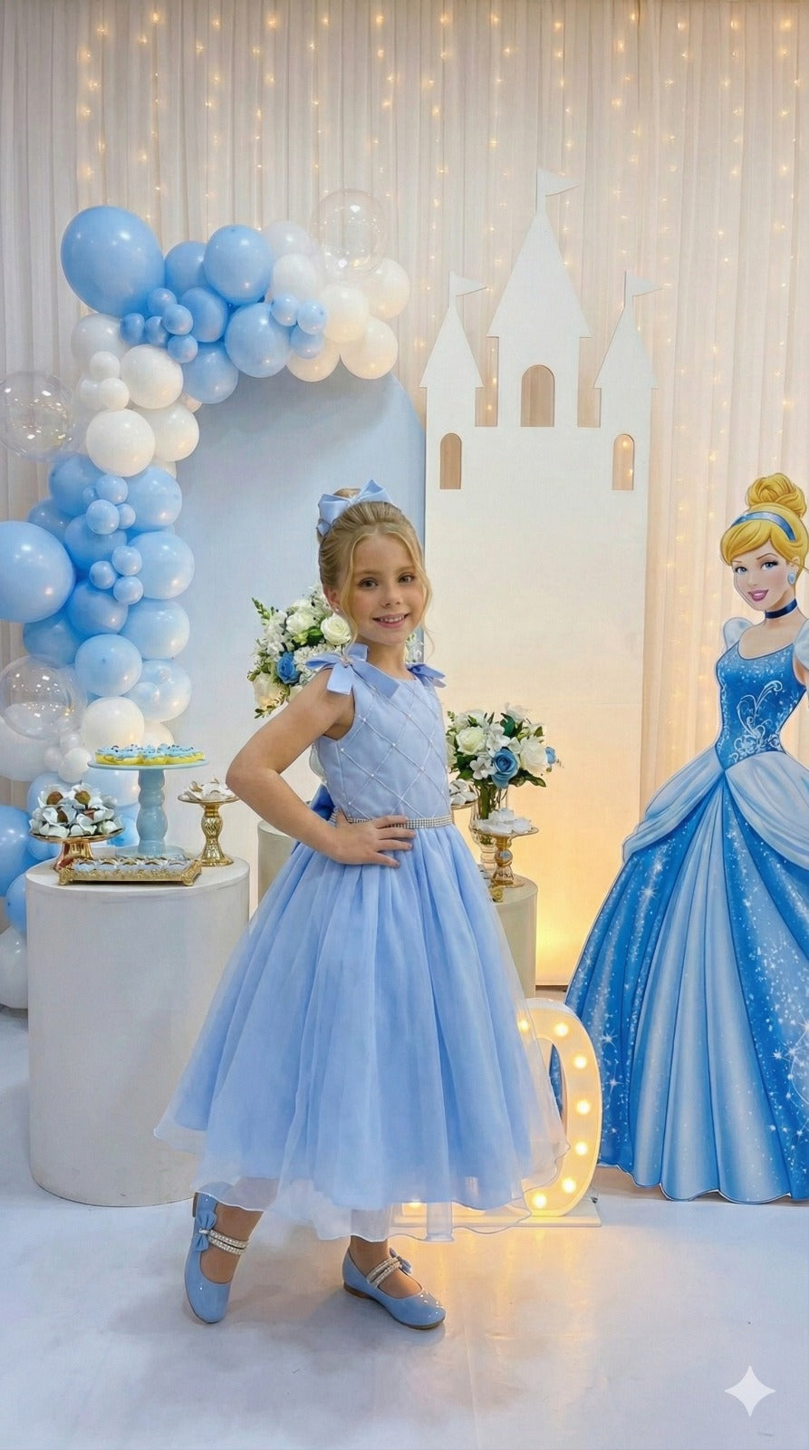 Vestido Marie Mariely Azul Bebe - Leveza e Elegância para Meninas | Bebeloo Kids