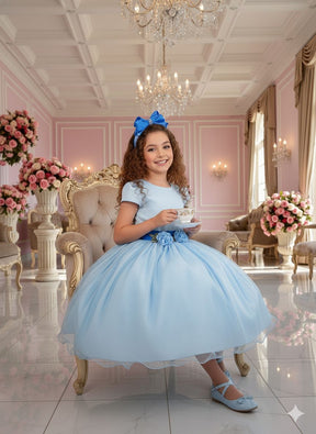 Vestido Juvenil Vila Lele Luiza Azul Bebe - Leveza e Elegância para Meninas | Bebeloo Kids