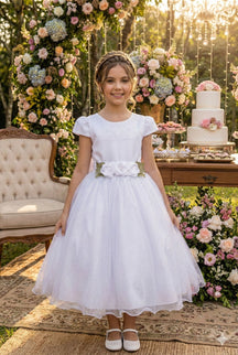 Vestido Juvenil Vila Lele Luiza Branco - Leveza e Elegância para Meninas | Bebeloo Kids