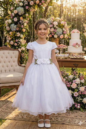 Vestido Juvenil Vila Lele Luiza Branco - Leveza e Elegância para Meninas | Bebeloo Kids