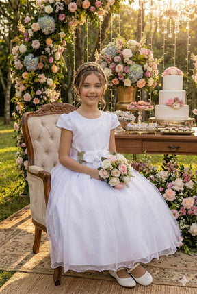 Vestido Juvenil Vila Lele Luiza Branco - Leveza e Elegância para Meninas | Bebeloo Kids
