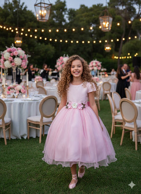 Vestido Juvenil Vila Lele Luiza Rosa Bebe - Leveza e Elegância para Meninas | Bebeloo Kids