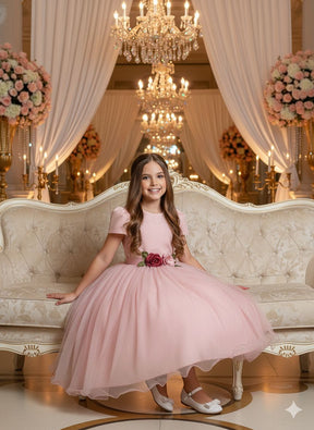 Vestido Juvenil Vila Lele Luiza Rose - Leveza e Elegância para Meninas | Bebeloo Kids