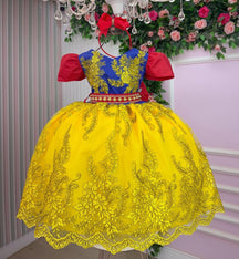 Vestido Marie Temático Realeza Branca De Neve - Leveza e Elegância para Meninas | Bebeloo Kids