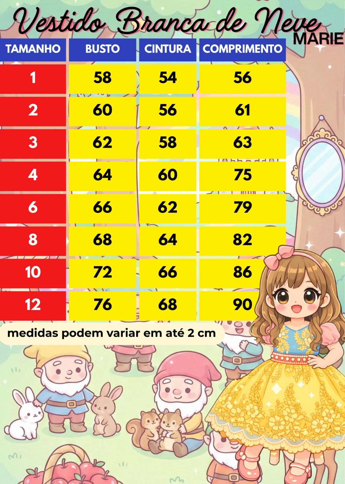 Vestido Marie Temático Realeza Branca De Neve - Leveza e Elegância para Meninas | Bebeloo Kids