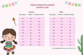 Conjunto Junino Banana Club Luxo Sofia Mãe e Filha - Estilo Delicado para o Dia a Dia | Bebeloo Kids