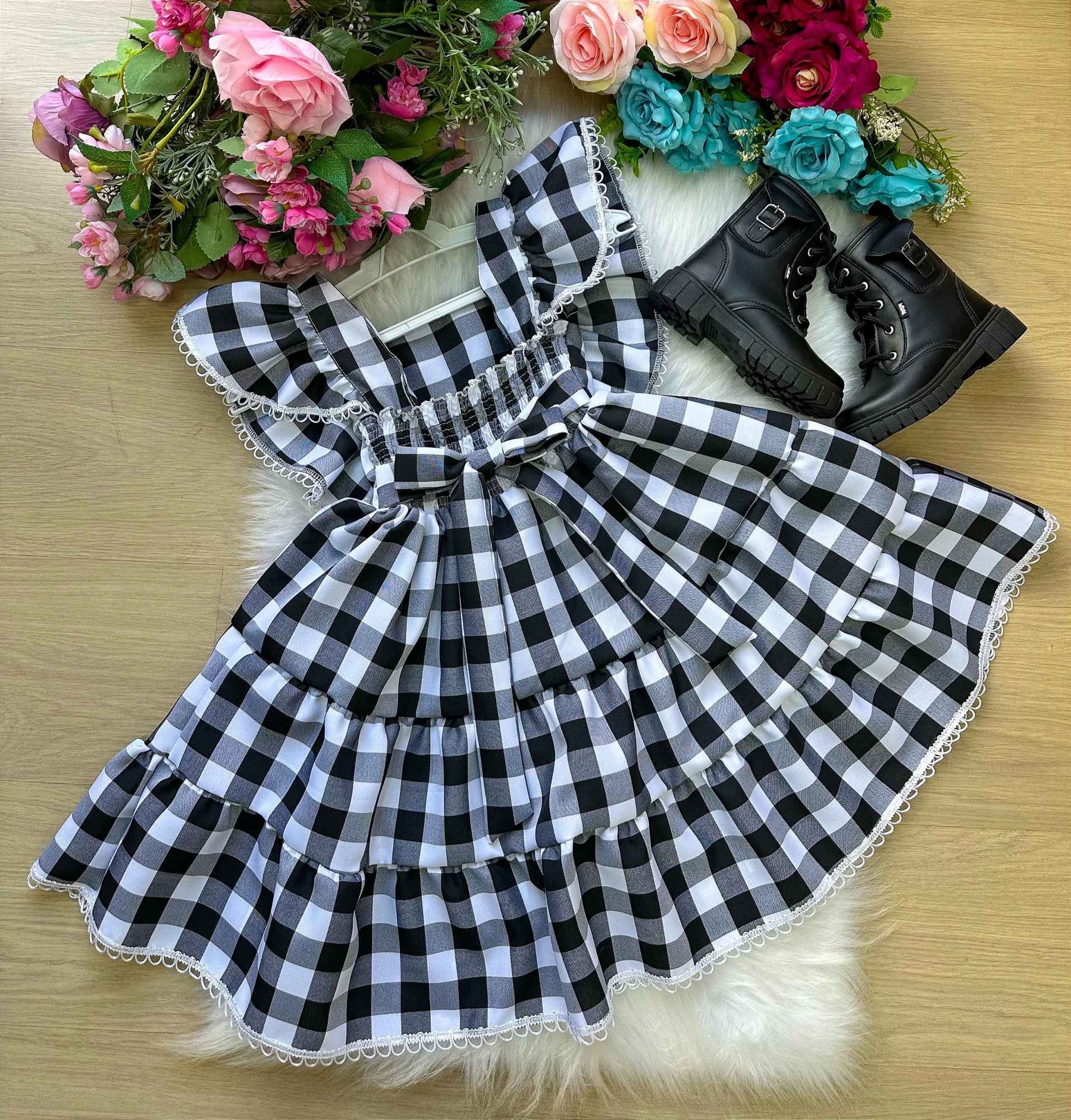 Vestido Banana Club Aline Xadrez - Leveza e Elegância para Meninas | Bebeloo Kids