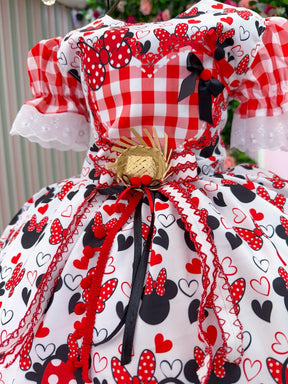 Vestido Junino Tematico Luxo Minnie - Leveza e Elegância para Meninas | Bebeloo Kids
