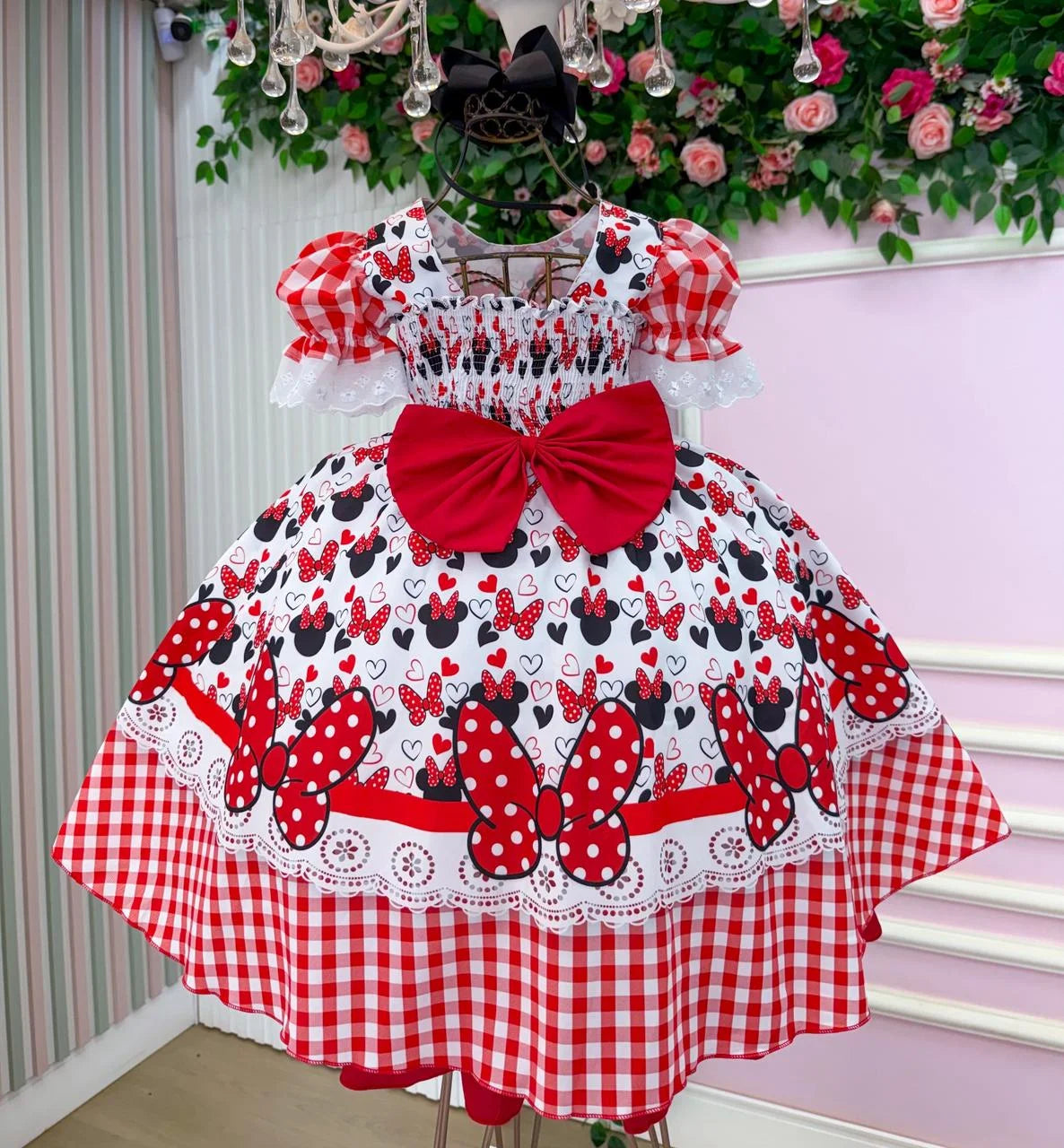 Vestido Junino Tematico Luxo Minnie - Leveza e Elegância para Meninas | Bebeloo Kids