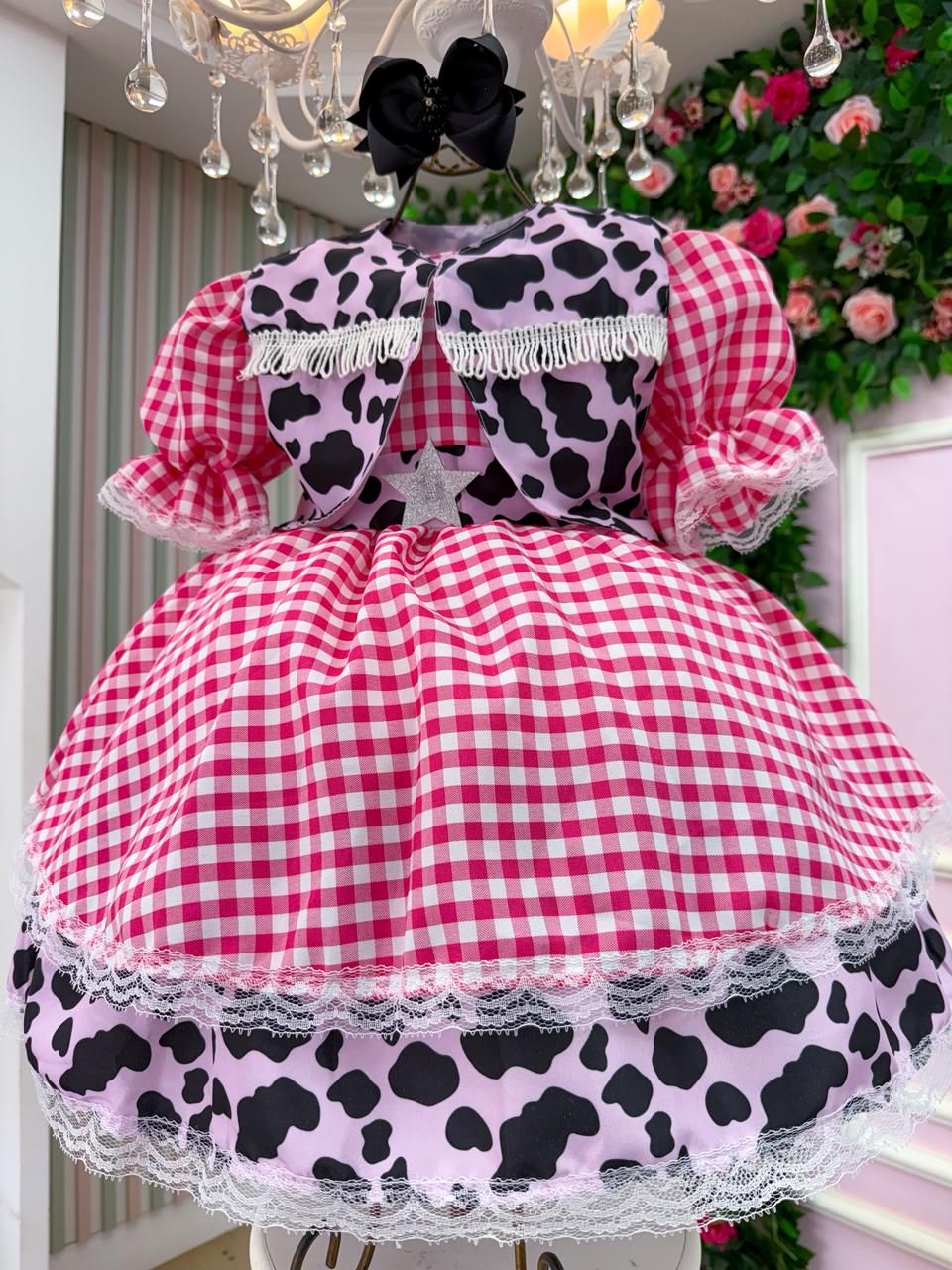 Vestido Junino Banana Club Encanto da Vaquinha - Boiadeira - Leveza e Elegância para Meninas | Bebeloo Kids