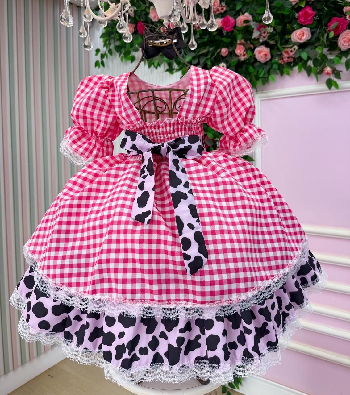 Vestido Junino Banana Club Encanto da Vaquinha - Boiadeira - Leveza e Elegância para Meninas | Bebeloo Kids
