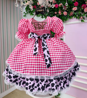 Vestido Junino Banana Club Encanto da Vaquinha - Boiadeira - Leveza e Elegância para Meninas | Bebeloo Kids