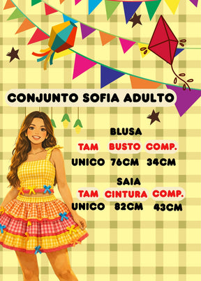 Conjunto Junino Banana Club Luxo Sofia Mãe e Filha - Estilo Delicado para o Dia a Dia | Bebeloo Kids