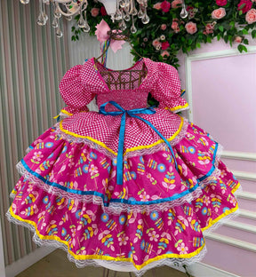 Vestido Bella Child Junino Quermesse Chique - Leveza e Elegância para Meninas | Bebeloo Kids