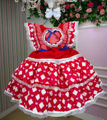 Vestido Bella Child Junino Quermesse do Coração + Saiote - Leveza e Elegância para Meninas | Bebeloo Kids