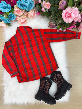 Camisa Xadrez Junina Noah Vermelho - Elegância e Conforto para os Pequenos | Bebeloo Kids