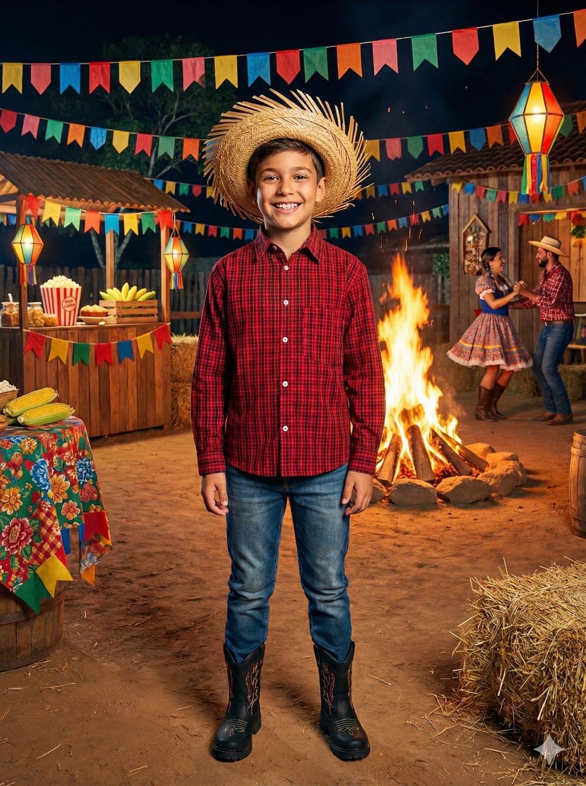 Camisa Xadrez Junina Bernardo Vermelho - Elegância e Conforto para os Pequenos | Bebeloo Kids