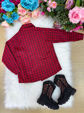 Camisa Xadrez Junina Bernardo Vermelho - Elegância e Conforto para os Pequenos | Bebeloo Kids