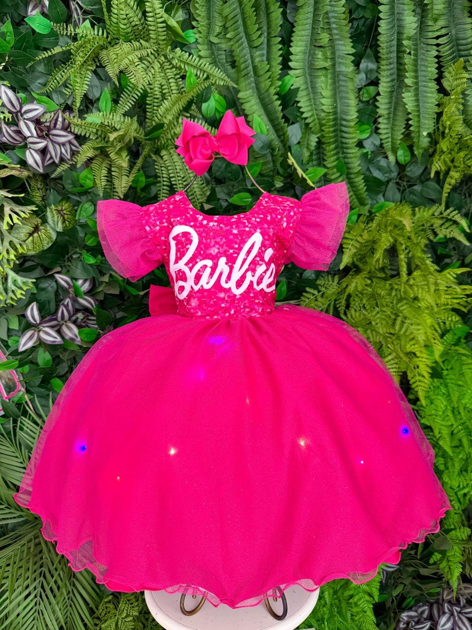 Vestido Ysa Kids Barbie Luxinho Pink Com led - Leveza e Elegância para Meninas | Bebeloo Kids