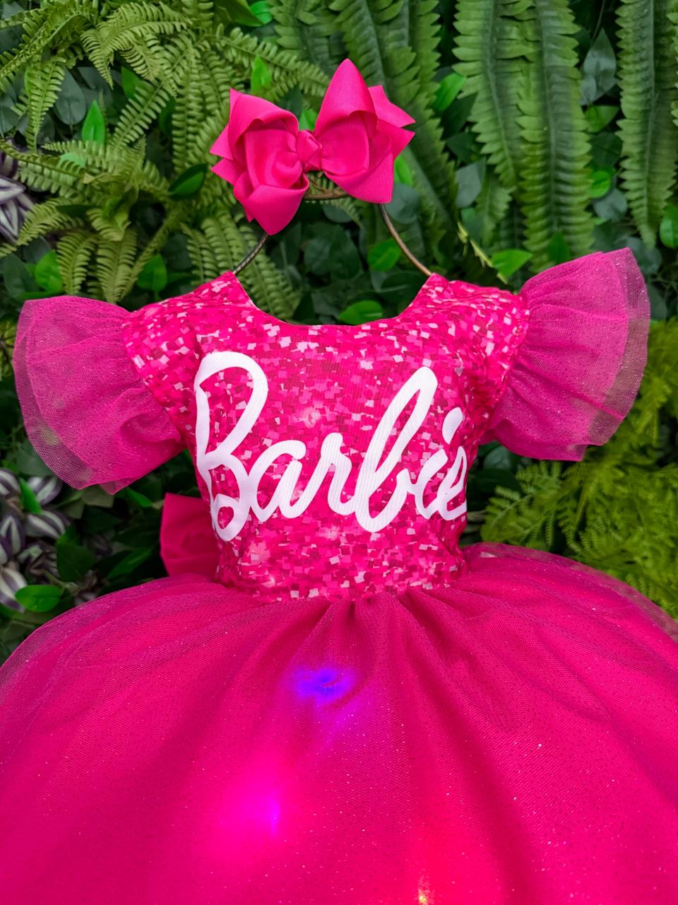 Vestido Ysa Kids Barbie Luxinho Pink Com led - Leveza e Elegância para Meninas | Bebeloo Kids