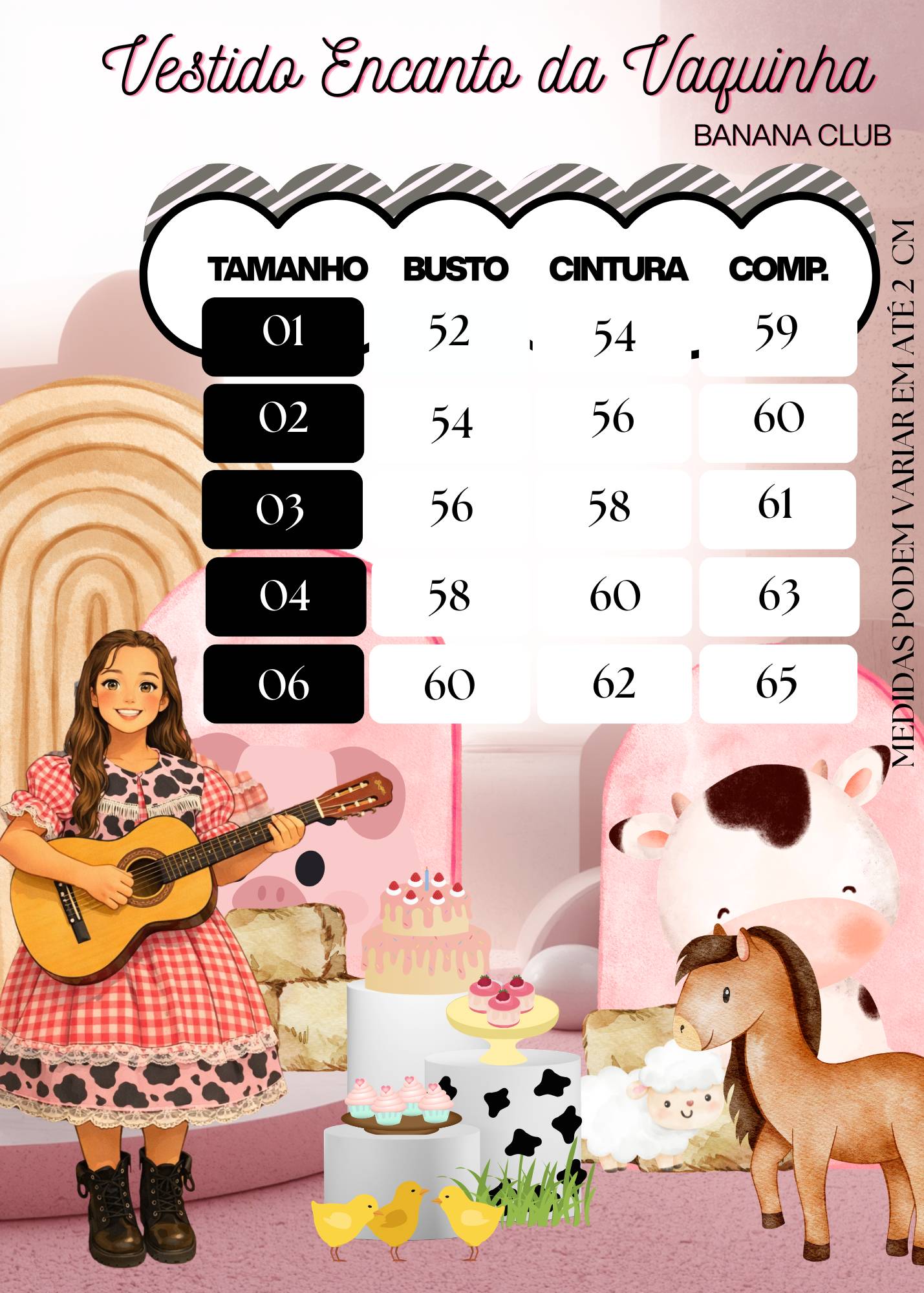 Vestido Junino Banana Club Encanto da Vaquinha - Boiadeira - Leveza e Elegância para Meninas | Bebeloo Kids