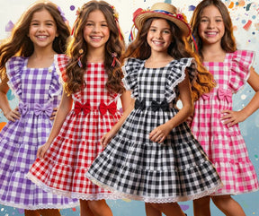 Vestido Banana Club Aline Xadrez - Leveza e Elegância para Meninas | Bebeloo Kids