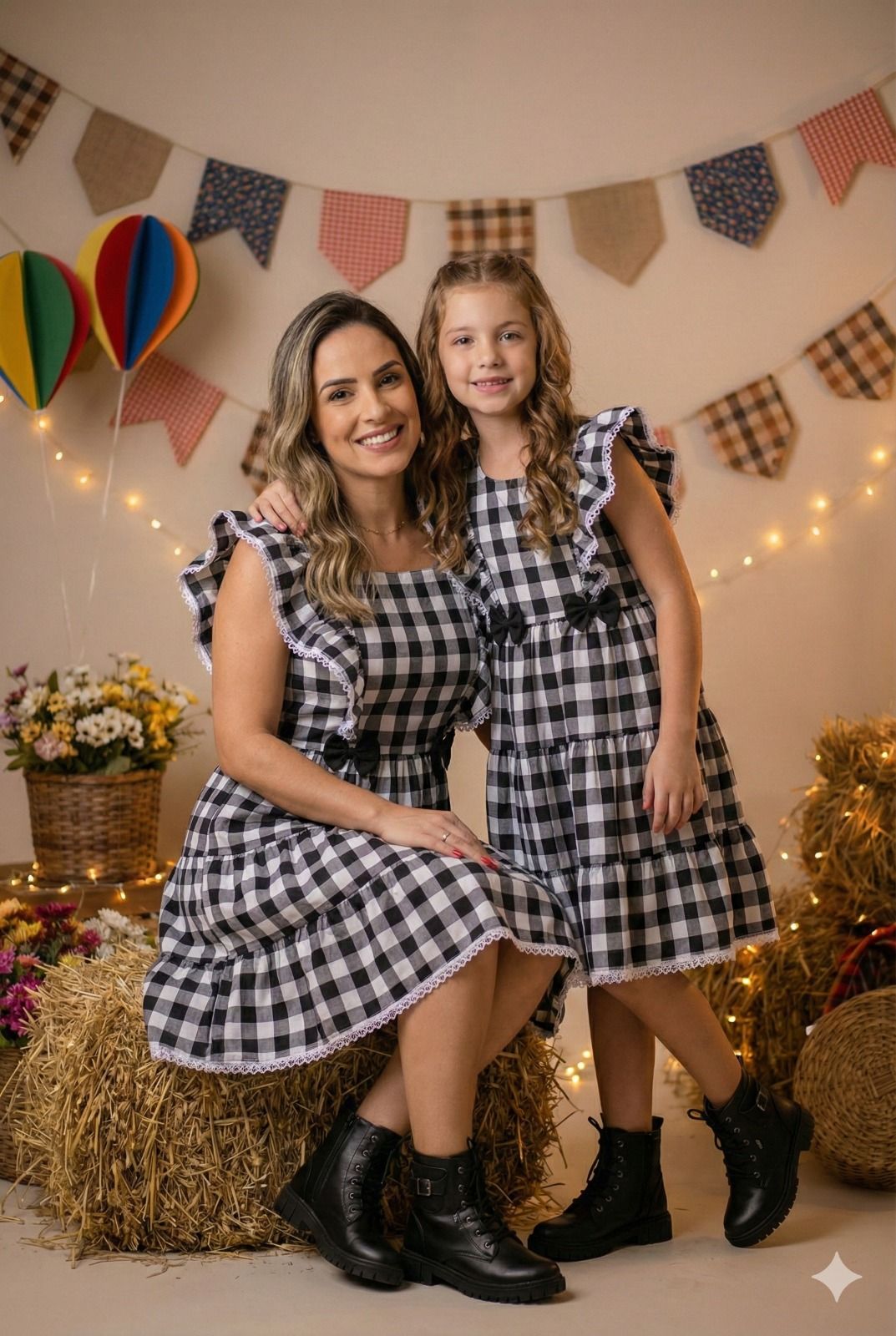 Vestido Banana Club Aline Xadrez Mãe e Filha - Leveza e Elegância para Meninas | Bebeloo Kids