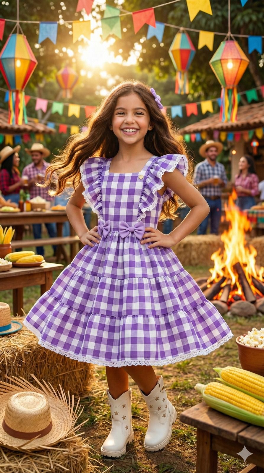 Vestido Banana Club Aline Xadrez Lilas - Leveza e Elegância para Meninas | Bebeloo Kids