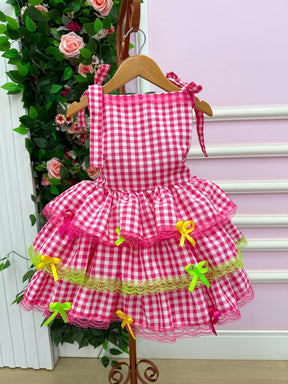 Vestido Banana Club Luxo Arraia do Chamego Mãe e Filha - Leveza e Elegância para Meninas | Bebeloo Kids