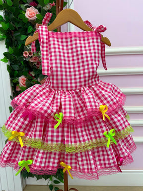 Vestido Banana Club Luxo Arraia do Chamego Mãe e Filha - Leveza e Elegância para Meninas | Bebeloo Kids