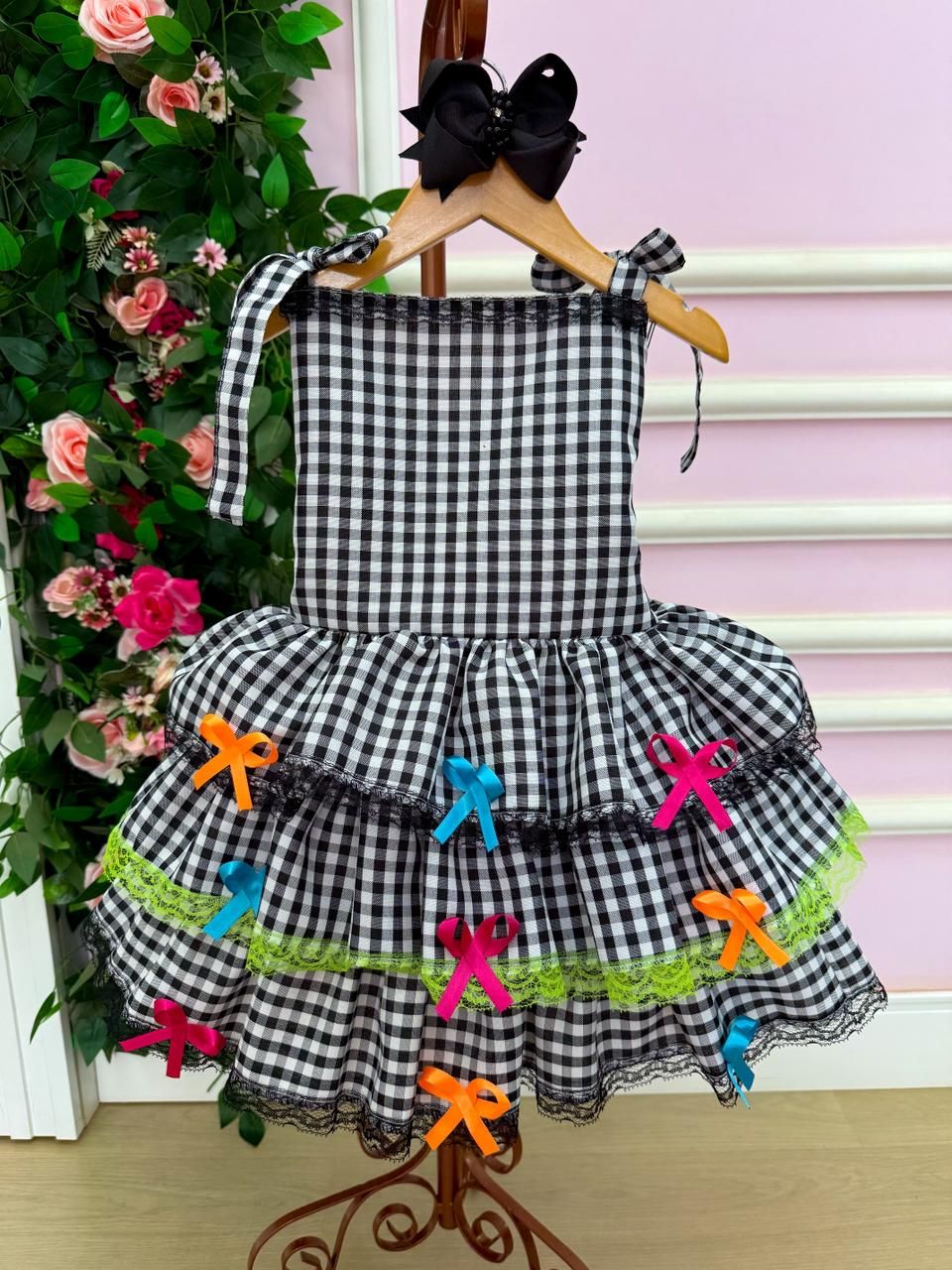 Vestido Banana Club Luxo Arraia do Chamego Mãe e Filha - Leveza e Elegância para Meninas | Bebeloo Kids