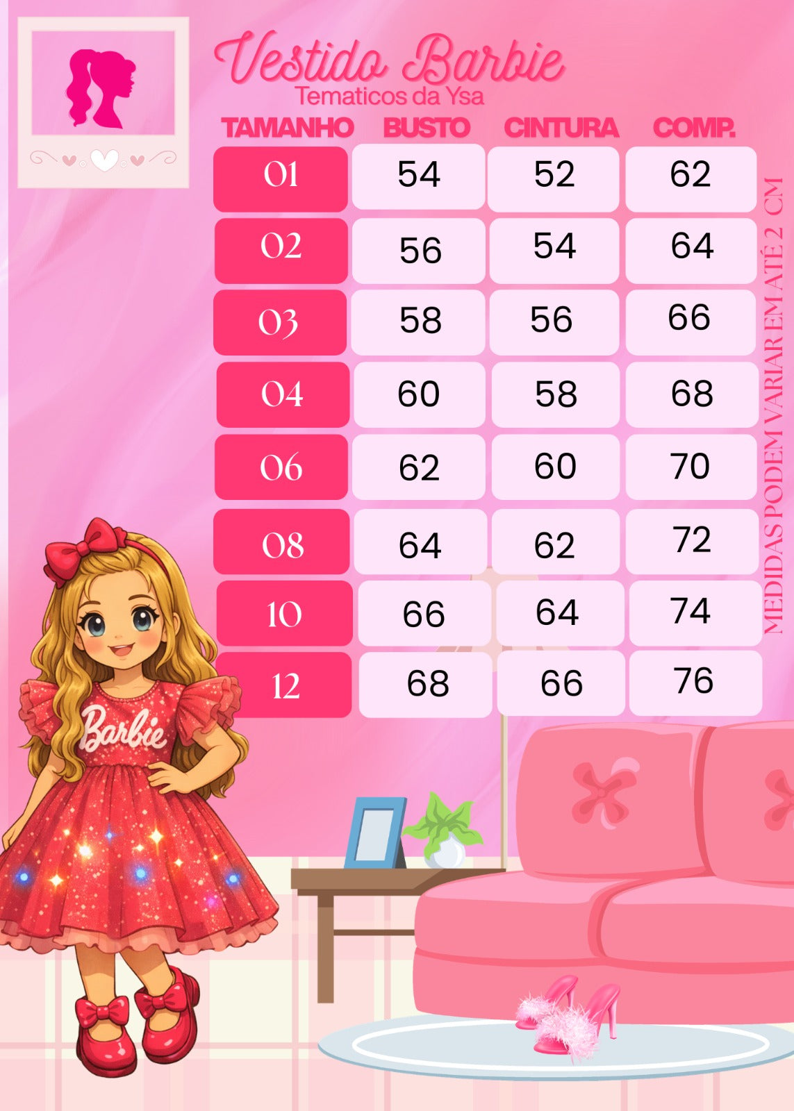 Vestido Ysa Kids Barbie Luxinho Pink Com led - Leveza e Elegância para Meninas | Bebeloo Kids