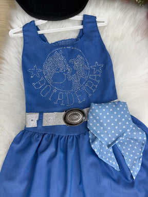 Vestido Blogueirinha Boiadeira do Sertão Jeans - Leveza e Elegância para Meninas | Bebeloo Kids