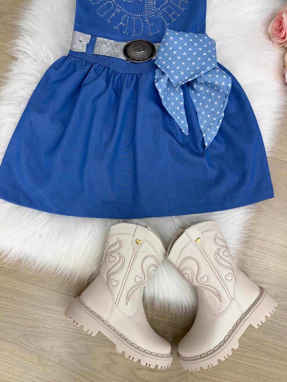 Vestido Blogueirinha Boiadeira do Sertão Jeans - Leveza e Elegância para Meninas | Bebeloo Kids