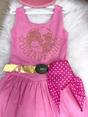Vestido Blogueirinha Boiadeira do Sertão Rosa - Leveza e Elegância para Meninas | Bebeloo Kids