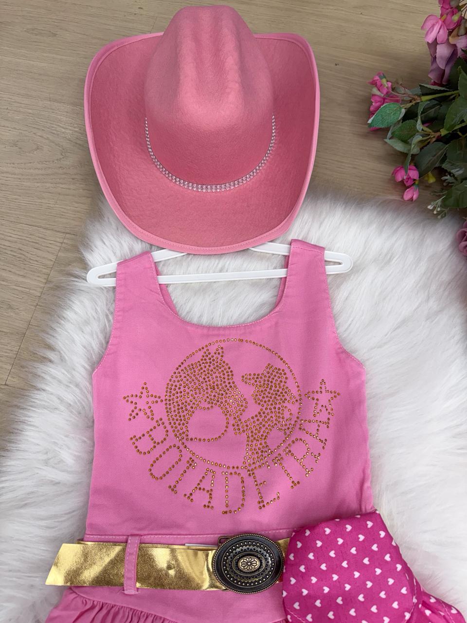 Vestido Blogueirinha Boiadeira do Sertão Rosa - Leveza e Elegância para Meninas | Bebeloo Kids