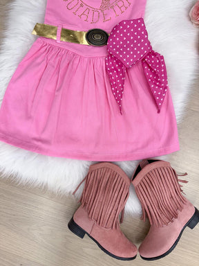 Vestido Blogueirinha Boiadeira do Sertão Rosa - Leveza e Elegância para Meninas | Bebeloo Kids