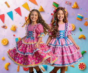 Vestido Bella Child Junino Quermesse Chique + Saiote - Leveza e Elegância para Meninas | Bebeloo Kids