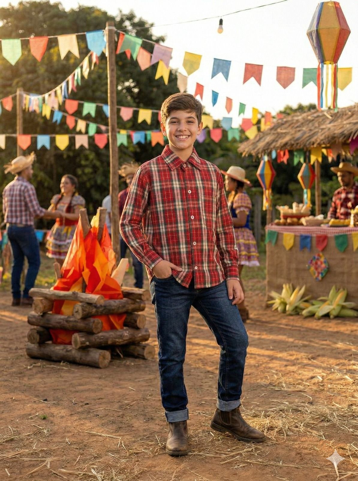 Camisa Xadrez Junina Juarez - Elegância e Conforto para os Pequenos | Bebeloo Kids